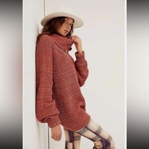 Free People Leo Tunic in Burgundy 
size Oversized Small